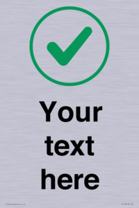 Custom plain background, green tick in circle sign